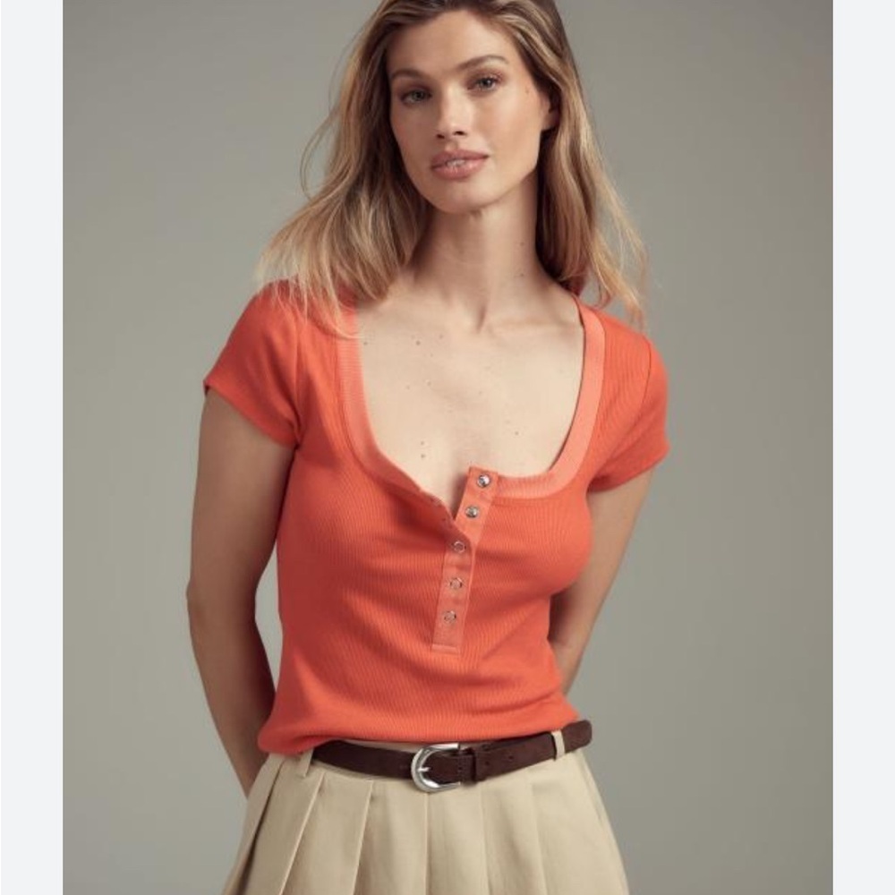The Andie Scoop Neck by Pilcro Anthropologie NWT XS Pink Rose Top
